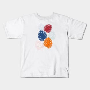 Monstera deliciosa in fall colors design Kids T-Shirt